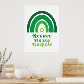 Groene regenboogverlichting milieuvermindering Her Poster (Keuken)