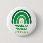 Groene regenboogverlichting milieuvermindering Her Ronde Button 5,7 Cm (Voorkant)