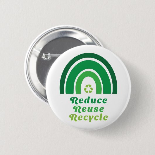 Groene regenboogverlichting milieuvermindering Her Ronde Button 5,7 Cm (Voorkant /achterkant)