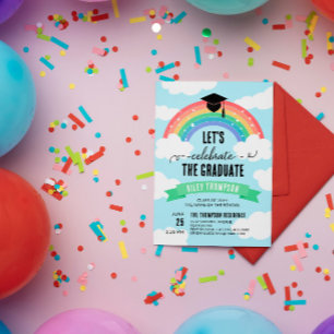 Groene regenboogwolken Laten we het Afstuderen vie Kaart