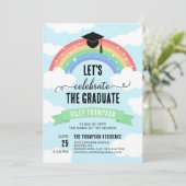 Groene regenboogwolken Laten we het Afstuderen vie Kaart (Staand voorkant)