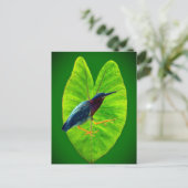 Groene reiger feestdagenkaart (Staand voorkant)