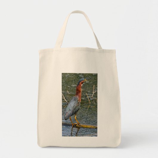 Groene reiger tote bag (Voorkant)