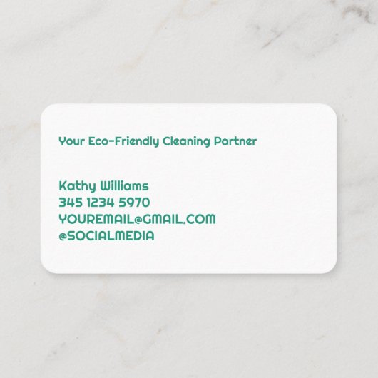 Groene reiniging visitekaartje (Achterkant)