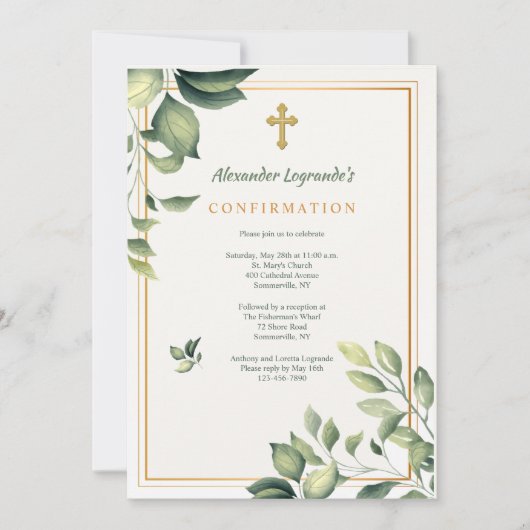 Groene Religieuze Uitnodiging (Voorkant)