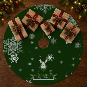 Groene Rendier Boomrok Fleece Kerstboom Rok