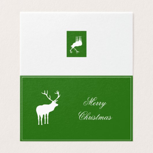Groene Rendier Elegante Vakantie Kaart (Buitenkant ongevouwen)