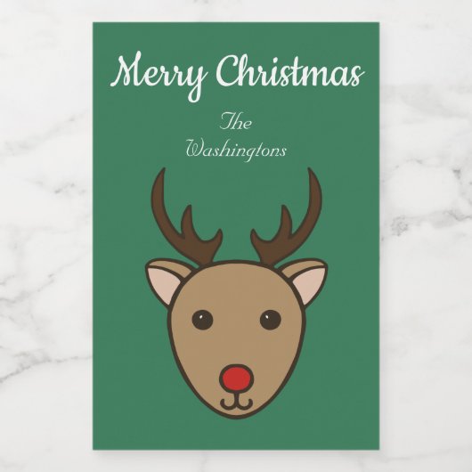 Groene Rendier Eten en Drank Etiket Set (Enkel label)