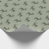 Groene rendier winter modern minimalistisch kerstf cadeaupapier (Hoek)