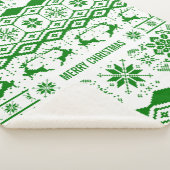 Groene rendieren Kerstmis gebreid Sherpa Deken (3/4)