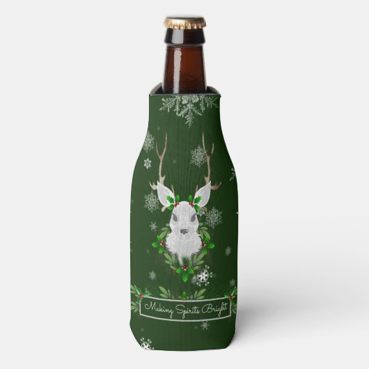 Groene rendierfleskoeler flesjeskoeler (Fles Voorkant)