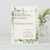 Groene repetitie diner uitnodiging (Staand voorkant)