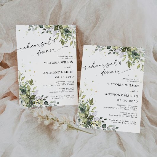 Groene repetitie diner uitnodiging