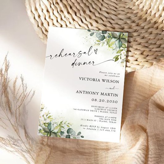 Groene repetitie diner uitnodiging