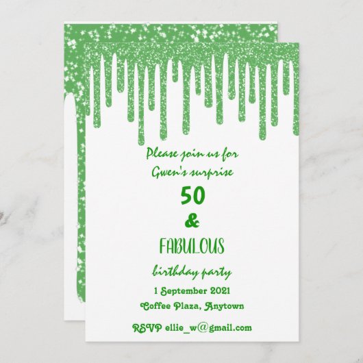 Groene reservewas droogt 50 en een verbluffende da kaart (Voorkant / Achterkant)