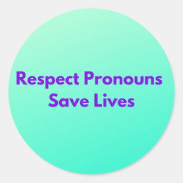 Groene Respect Pronounts sparen levens Ronde Sticker
