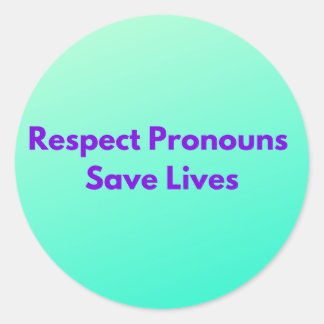 Groene Respect Pronounts sparen levens Ronde Sticker