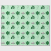 Groene restaurant decoratief patroon cadeaupapier (Vlak)