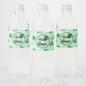 Groene restaurant zakelijk patroon waterfles etiket (Flessen)