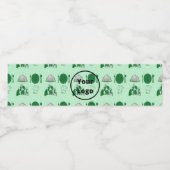 Groene restaurant zakelijk patroon waterfles etiket (Enkel label)