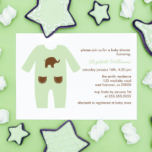 Groene resultaten Genderneutraal Baby shower Kaart