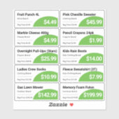 Groene Retail Grocery Product Prijs Labels (Vel)