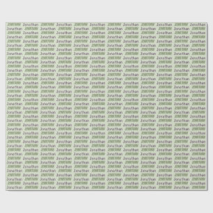 Groene Retro Aangepaste Naam Cadeaupapier