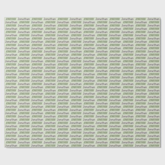 Groene Retro Aangepaste Naam Cadeaupapier (Vlak)