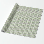 Groene Retro Aangepaste Naam Cadeaupapier (Uitgerold)