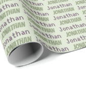Groene Retro Aangepaste Naam Cadeaupapier (Rol Hoek)