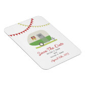 Groene retro aanhangwagen Sla de datum op Magneet (Rechterzijde)