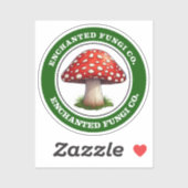 Groene Retro Amanita Muscaria Mushroom Sticker (Vel)
