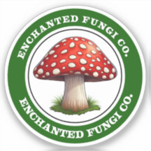 Groene Retro Amanita Muscaria Mushroom Sticker