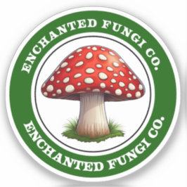 Groene Retro Amanita Muscaria Mushroom Sticker