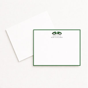 Groene Retro Auto Kraam Briefkaart