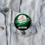 Groene Retro Baseball Style Ronde Button 7,6 Cm (In situ)