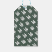 Groene Retro Berglandschap Bruiloft Cadeaulabel (Achterkant)