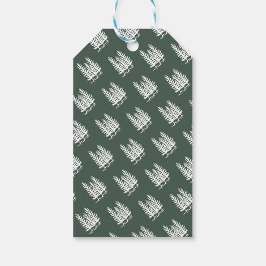 Groene Retro Berglandschap Bruiloft Cadeaulabel (Achterkant)