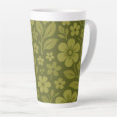 Groene Retro Bloem Latte Mok 0,35 en 0,5 l (Rechterhoek)