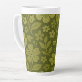 Groene Retro Bloem Latte Mok 0,35 en 0,5 l (Linkerhoek)