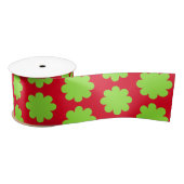 Groene Retro bloem op rood lint (Spoel)