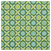 Groene retro bloemen stof (Swatch)