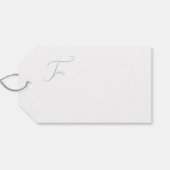 Groene Retro Boho Minimalistische Kerstmis Cadeaulabel (Achterkant Horizontaal)