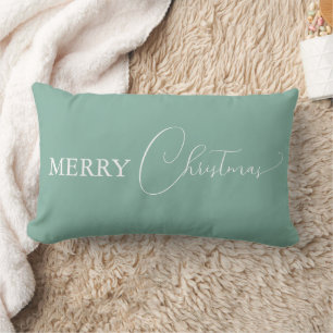 Groene Retro Boho minimalistische Merry Christmas  Kussen