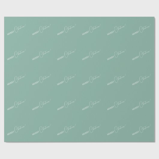 Groene Retro Boho Minimalistische Vrolijk Kerstfee Cadeaupapier (Vlak)