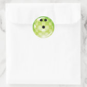 GROENE RETRO BOWLING BALL RONDE STICKER (Tas)