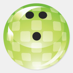 GROENE RETRO BOWLING BALL RONDE STICKER