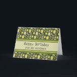 Groene Retro Broer Verjaardag Kaart<br><div class="desc">Verjaardagskaart voor broer met leuk groen retro patroon en doordachte vers.</div>