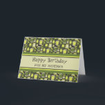 Groene Retro Broer Verjaardag Kaart<br><div class="desc">Verjaardagskaart voor broer met leuk groen retro patroon en doordachte vers.</div>