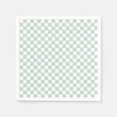 Groene Retro Checker verjaardag Servet (Voorkant)